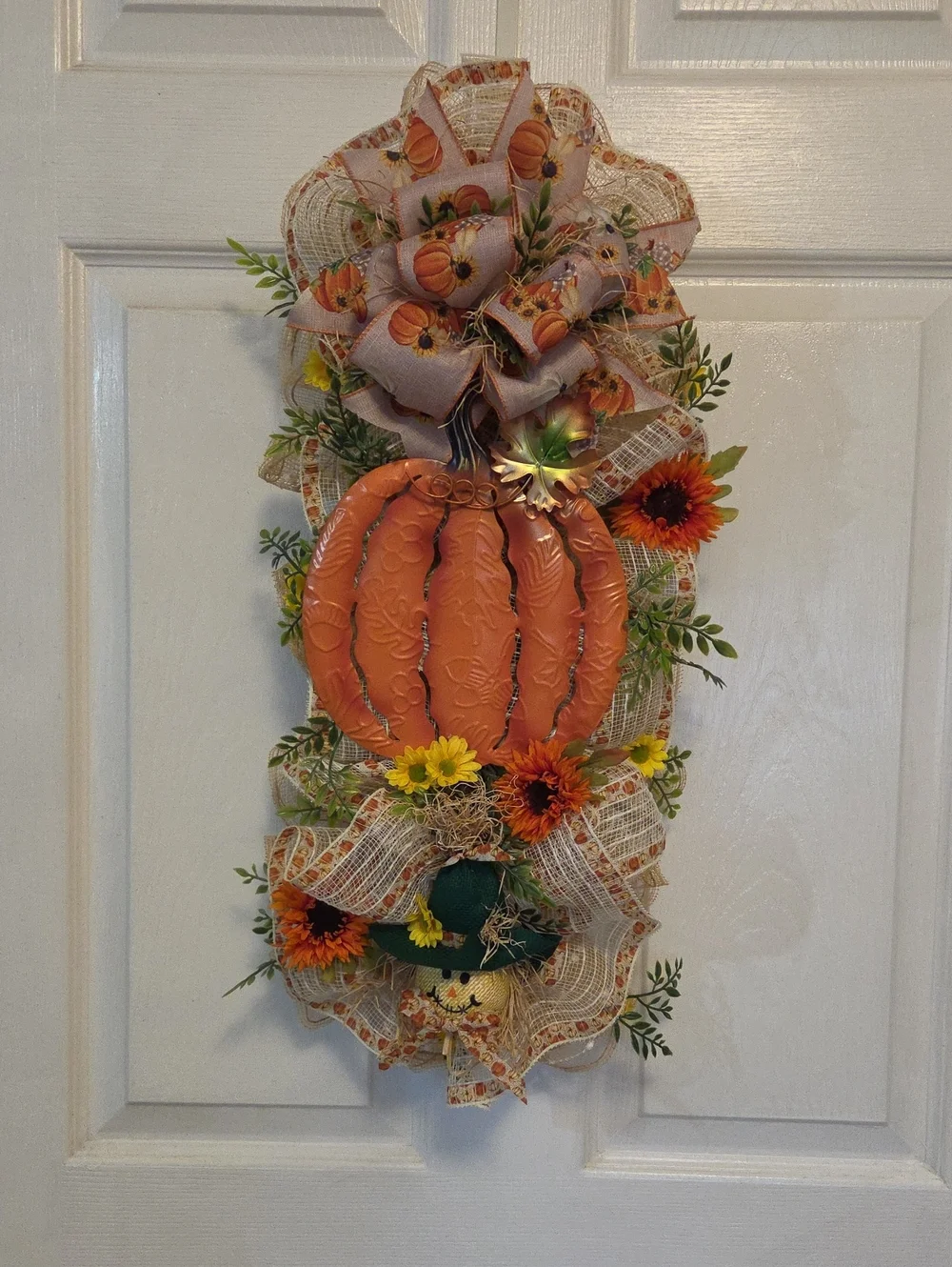Fall Pumpkin Wreath Swag For Door Or Wall